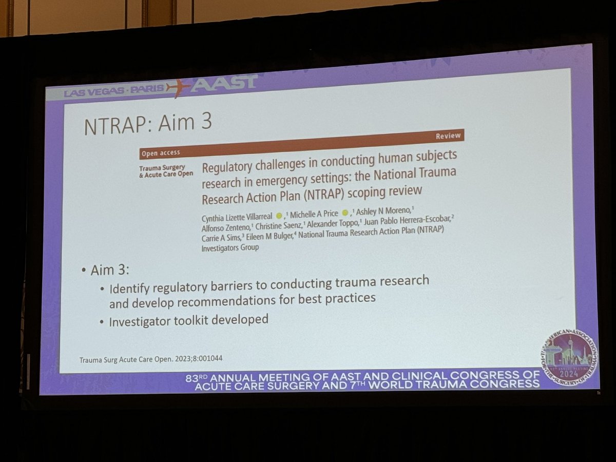 elliotthaut's tweet photo. Todd Costantini summarizing the National Trauma Research Action Plan (#NTRAP) for research workshop participants at #aast2024. 

Mentioned our paper “Results from the trauma systems and informatics panel Delphi survey” 

https://t.co/NFotd736DL https://t.co/KW9oAex1sr