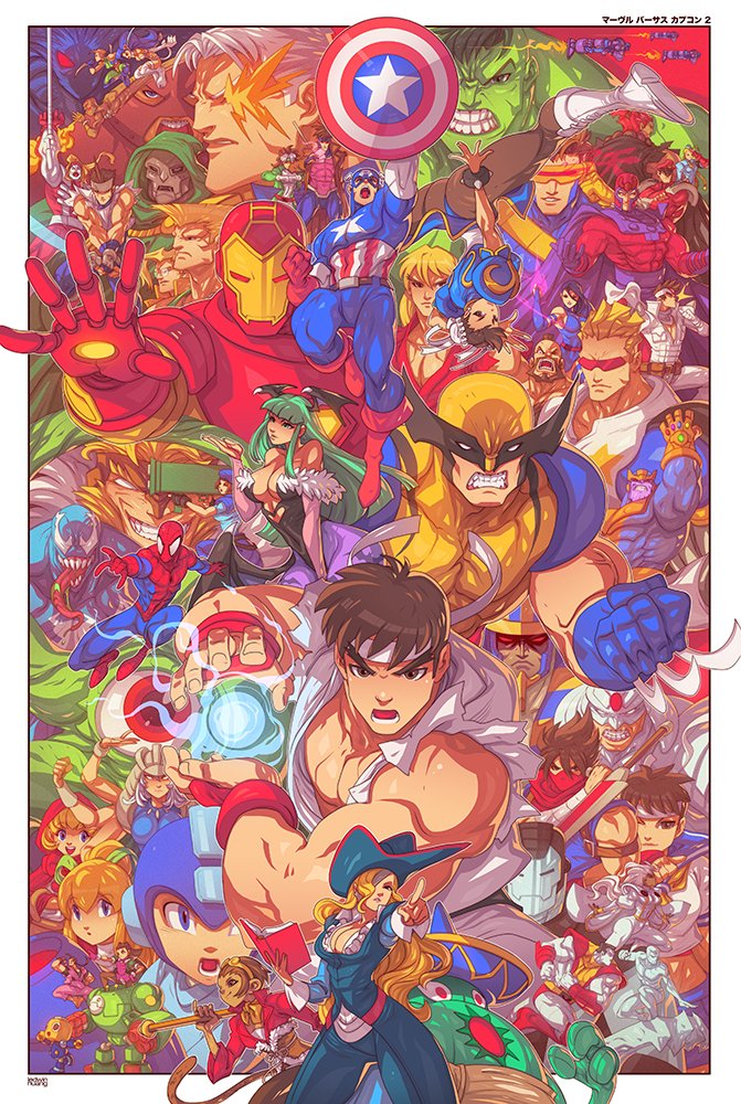 ironpinky's tweet image. MvC2 print available at ironpinky.com :) #edwinhuang #marvelvscapcom2