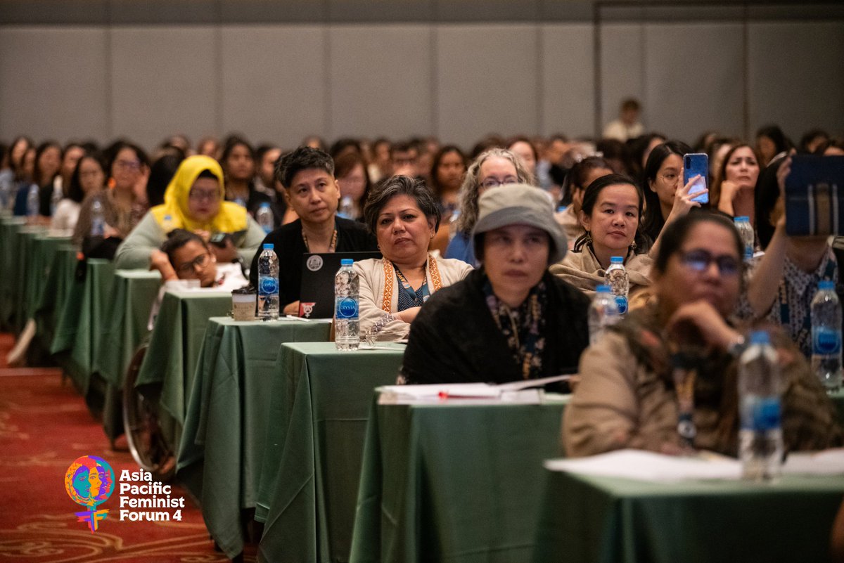 apwld's tweet photo. #APFF2024 | On the Day 1 of #APFF4, under the theme 'Where We Are', 5 plenary speakers unpack the structural oppressive forces behind injustices in today's world, highlighting imperialism, militarism, corporate capture, religious fundamentalism and more. #FeministWorldBuilding https://t.co/Gb350I1vSB