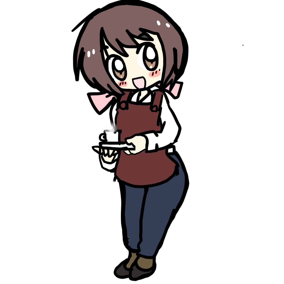 「こんにちはおひるのいっぷく 」|塩粥のイラスト