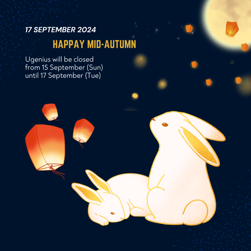 Our office will be closed for Mid-Autumn Festival from 15 September to 17 September.
Happy Mid-Autumn in advance.

Email             info@u-genius.cn
Whatsapp    +86 157 1003 7622