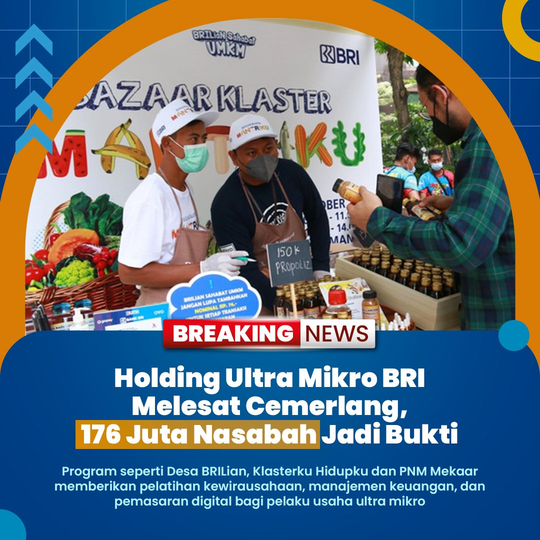 Gadingcrew's tweet image. 3 Tahun Ultra Mikro yang terdiri dari bri, pegadaian, dan pnm, terus menunjukkan komitmennya dalam meningkatkan akses layanan keuangan bagi pelaku usaha yang sebelumnya sulit menjangkau perbankan formal! #176JutaNasabah

detail berita baca di sini :
viva.co.id/bisnis/1751540…