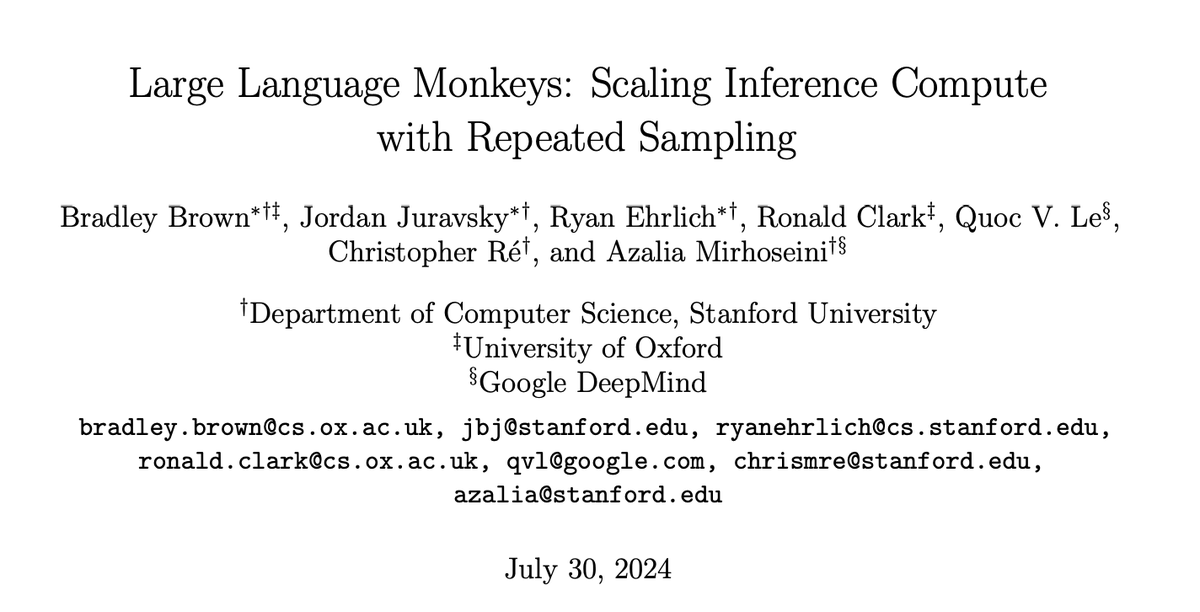 Inference-time compute scaling is the latest buzzword in AI.

The idea here is to get to the next level of AI performance improvements by increasing the compute used during inference, rather than focus on training larger AI models.

This paper demonstrates that:

- Scaling