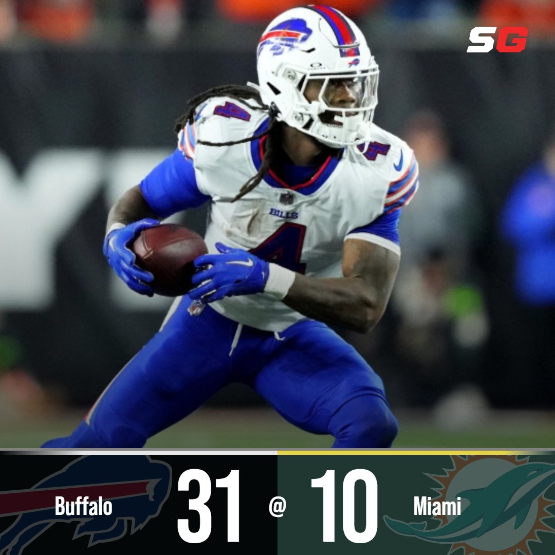 SportsGrid's tweet image. Buffalo Bills (+122) WIN against the Miami Dolphins on Thursday Night Football:

Total stays UNDER 49.5

#NFLBetting #BUFvsMIA