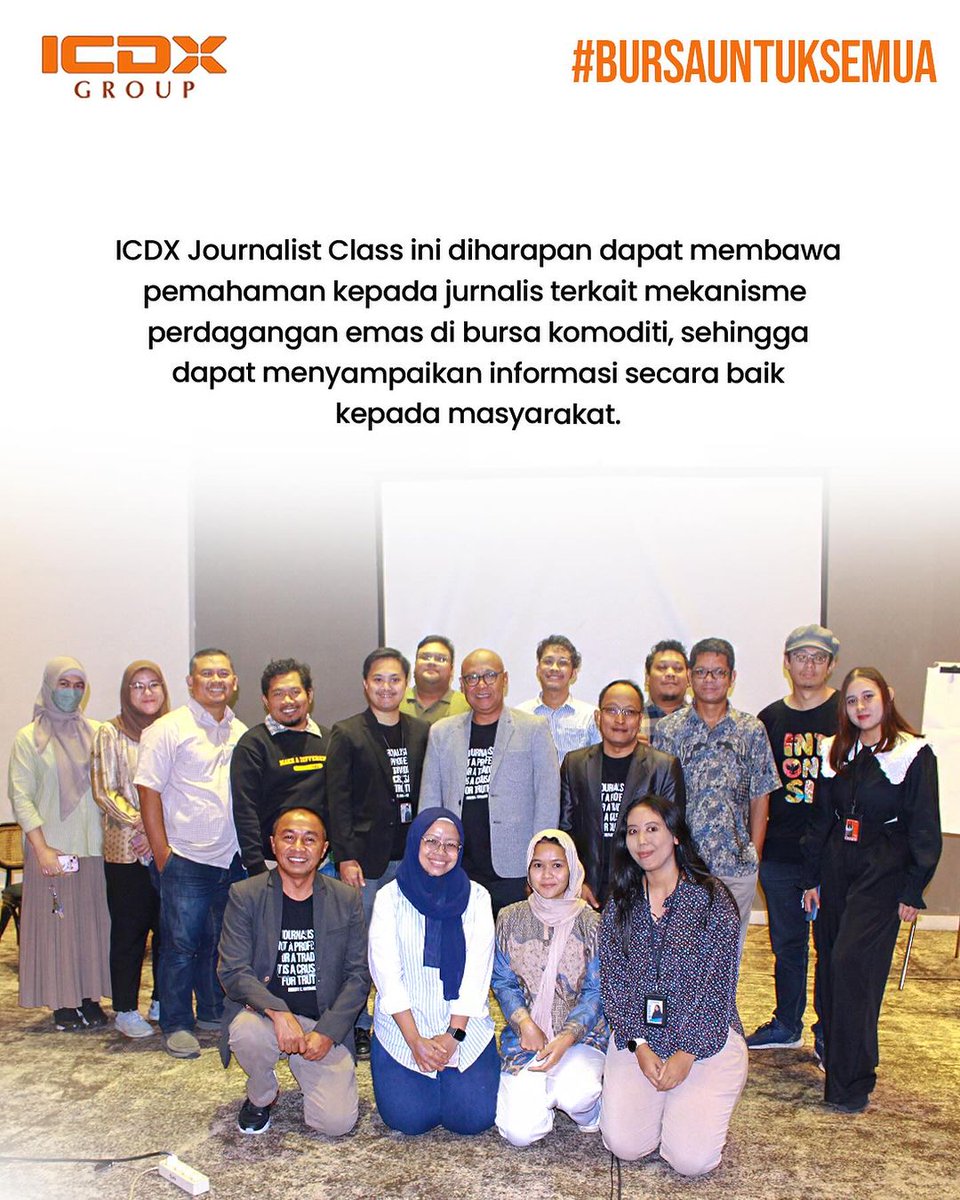 ICDXgroup's tweet photo. ICDX mengadakan Journalist Class tentang Perdagangan Emas di Bursa Komoditi di Jakarta, 4 September 2024.
Acara ini bagian dari program edukasi berkelanjutan dan rangkaian Bulan Literasi Perdagangan Berjangka Komoditi 2024.
https://t.co/nZVzTV0rH9
#BursaUntukSemua #ICDX #BulanLiterasiPBK2024 #SuksesTradingBerjangka #PerdaganganBerjangkaKomoditi #Komoditas
