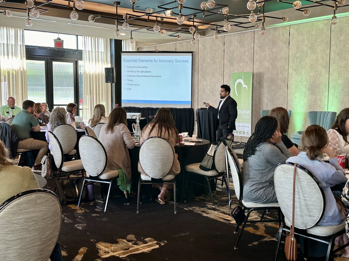 With the Texas Legislative Session starting in January, we’re fired up about what our members can accomplish! Today at #LeaderCon24, Emiliano Romero, Director of Advocacy &amp; Public Policy, led a powerful session on mastering advocacy communication.
#AgingServices #Advocacy #TXLege