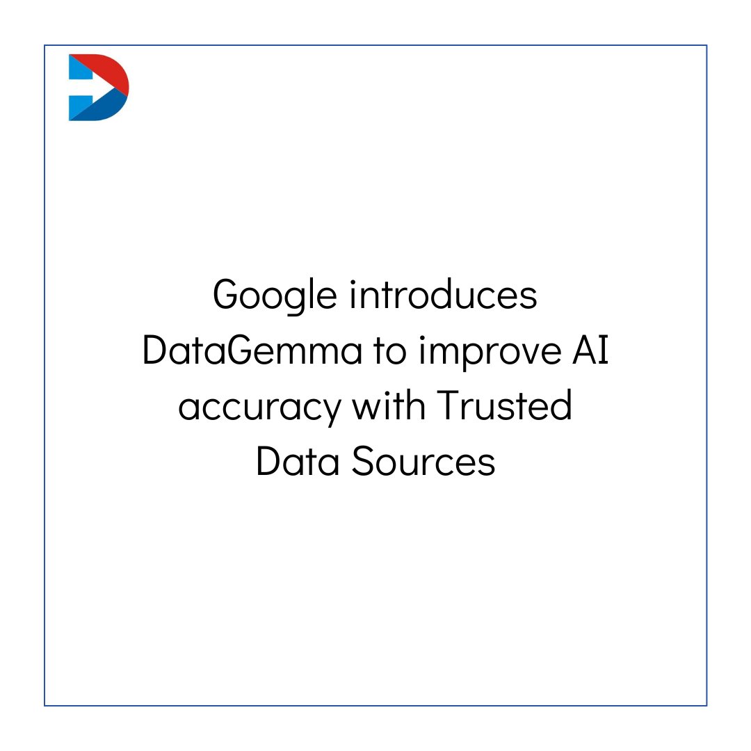 dotndot's tweet image. #Google introduces #DataGemma to improve #AI accuracy with Trusted Data Sources

#artificialintelligence #AI #MachineLearning #socialmediastrategy #digitalmarketing101