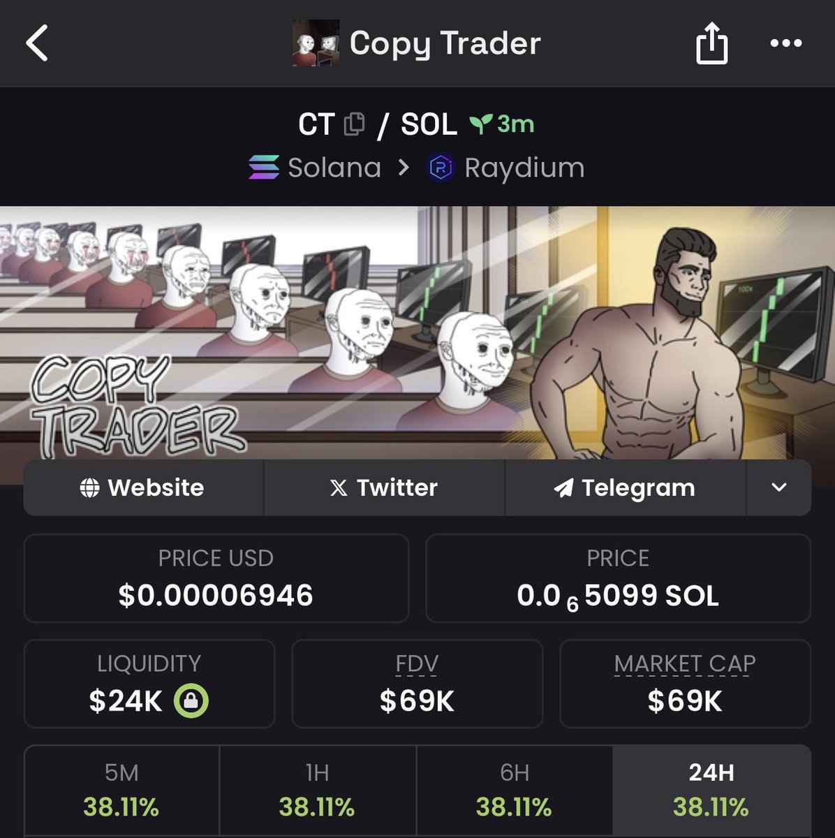 Bonded. $CT about to get copytraded by the whole of Solana. Just check their website and content.

Looking like play of the night for sure.

7dDcrTQ4vfQb9jEudEsGPeNZvU4U5SmpuavNXMgdpump
