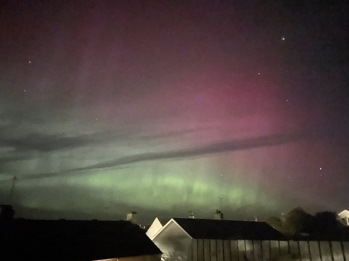 Nice display of northern lights from my garden in Hopeman in Moray