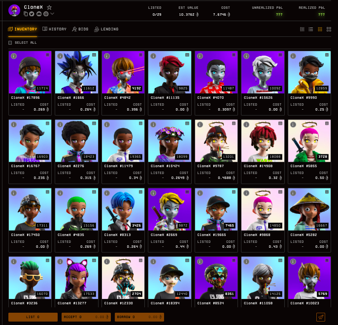 I currently own 29 <a href="/RTFKT/">RTFKT</a> 
Should I scoop more? 
Are the Clones still that kickass community of art collectors or did most collectors give up because the price is down. Give this a retweet if you own a Clone and the bear market didn't maul you. Help Del Broko buy his 30th #clonex