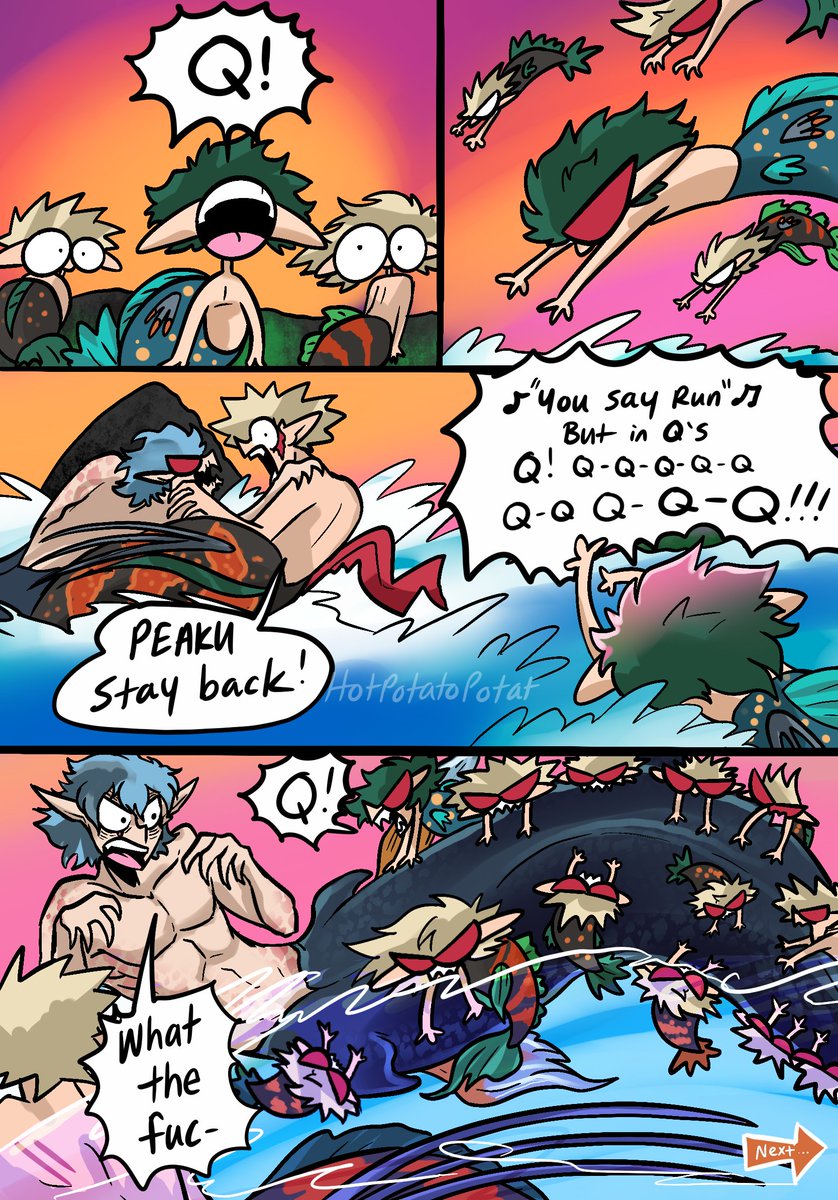 "You Say Q" (1/2) 
[BKDK Mer AU]

There's an intruder in the nest where Bakugou mer and Deku reside, and even though Peaku is safe in the tidepools, his body moves on it's own!