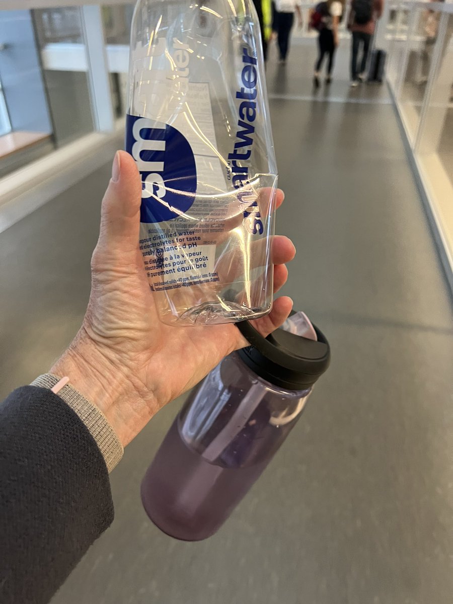 ChrisTINImke's tweet photo. @Elevateaviators @FlyYYC Maybe she could flex her sustainability muscles and get some water bottle filler in the airport - pic is another plastic water bottle for the dump because there are NO H2O filler @ D terminal https://t.co/AQJIvw4Pqw