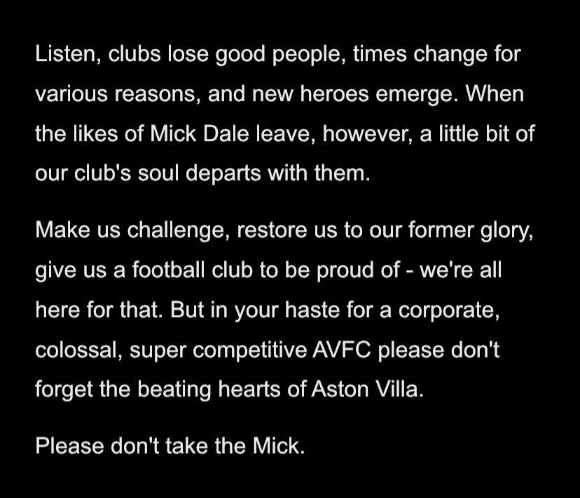 MatKendrick's tweet photo. Just been reminded of something I wrote about Mick Dale in May last year. The sentiments I expressed here are particularly true now. https://t.co/tBkkCRYDiY