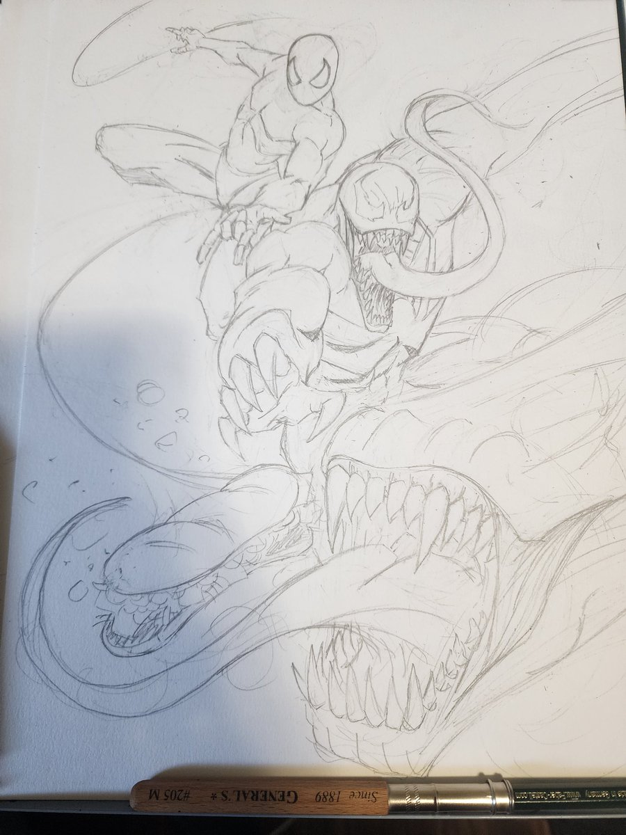 Casual_H3ro's tweet image. Commission sketch progress. A ways to go on this but happy marvel vs capcom day! Don&apos;t let venom steal your sub sandwich! #marvelvscapcom #marvelvscapcom2