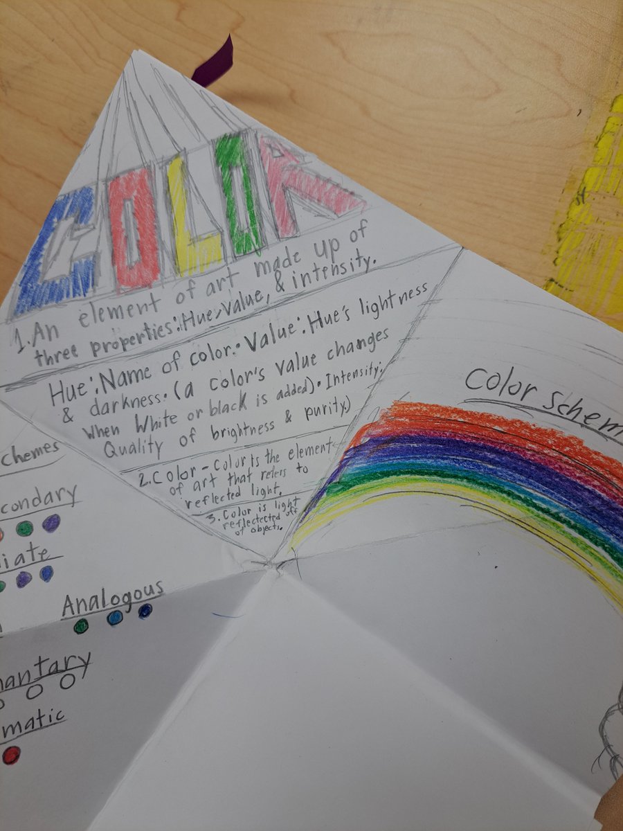 AlbrightArtDept's tweet photo. Albright HS Credit Art 1 is exploring elements of art via star book. First Line and Color- then a self portrait.
#origami, #ElementsofArt, #Line, #Color, #StarBook, #WarriorWay https://t.co/hAMunKkzV5