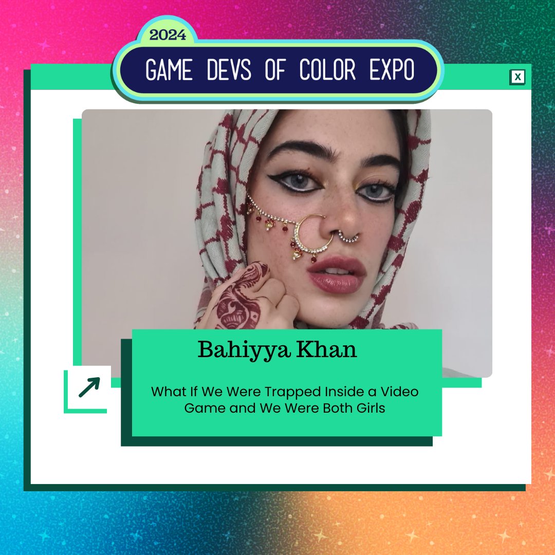 SPEAKER ANNOUNCEMENT 📢

Bahiyya Khan (<a href="/BreakinBahiyya/">Codeine Queen</a>): What If We Were Trapped Inside a Video Game and We Were Both Girls

Creator of FMV game "after HOURS" speaks on what happens when you put yourself in your work &amp; who gets access to you as a creator.

 #GDoCExpo