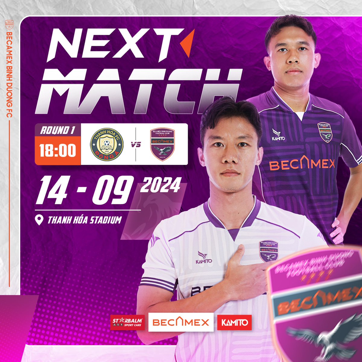 BecamexHCMCFC's tweet photo. 💪 Tất cả đã sẵn sàng cho trận khai màn LPBANK V.LEAGUE 1 - 2024/25 

#BecamexIDCVietnam #Kamito #STARBALM
#BecamexBinhDuongFC https://t.co/Gwkaa6tHd7