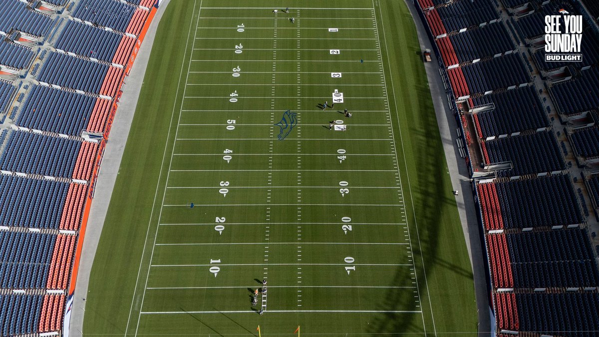 Broncos's tweet photo. Getting @EmpowerField prepped for #PITvsDEN. 🤩

#SeeYouSunday https://t.co/5gNNe7ZhcG