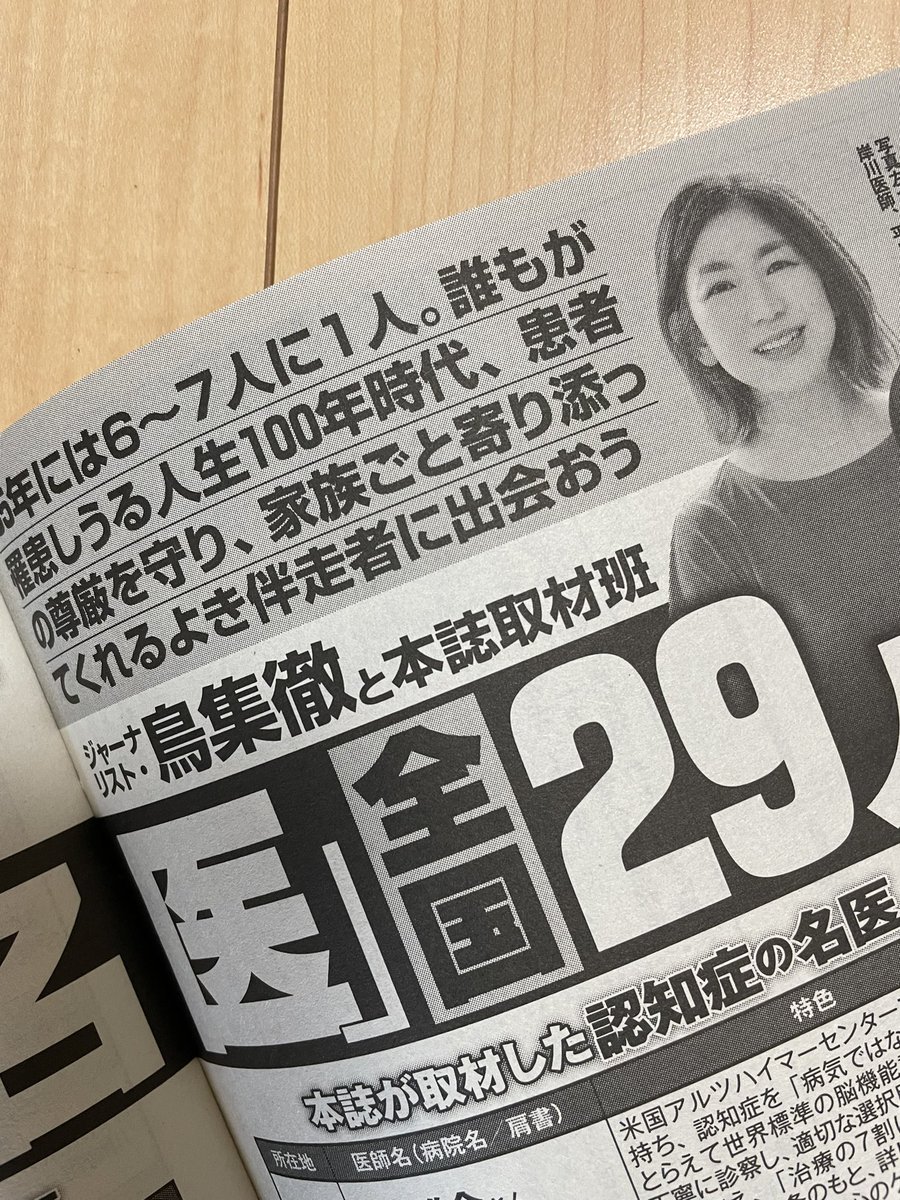 chikanishi96's tweet photo. 女性セブンさんに取材していただきました。#認知症 #介護 #女性セブン #くるみクリニック￼ https://t.co/bCKQjwBn9M