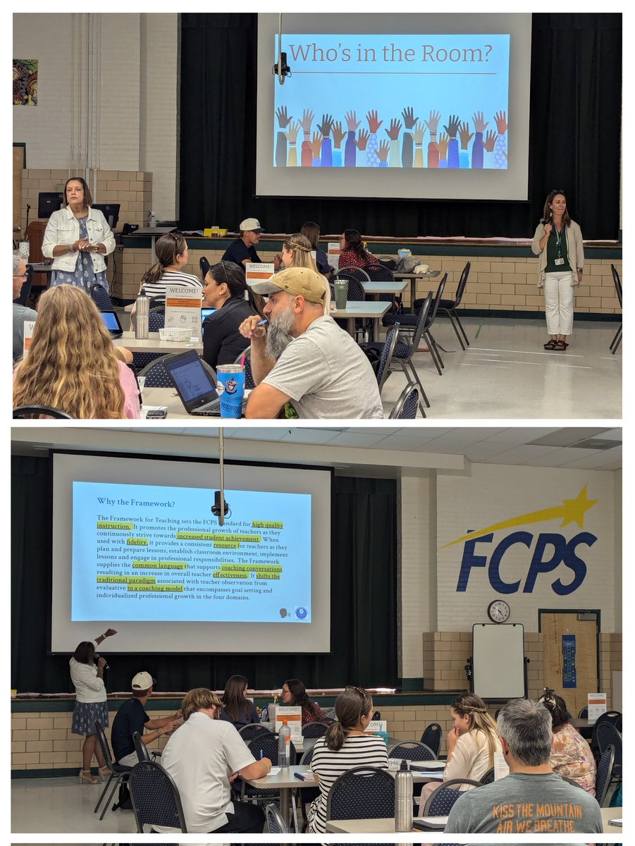 DThompsonFCPS's tweet photo. Rise and Reflect. 3rd year @FCPSMaryland educators dig deep into the Framework for Teaching with @CindyJournell, kicking off 1 of 2 self-selected, Domain/component - focused growth cycles this year. Thank you to Cindy for grounding our path in the F4T! #InductionFCPS @FCPS_CKelly https://t.co/wi2pLAQbkG
