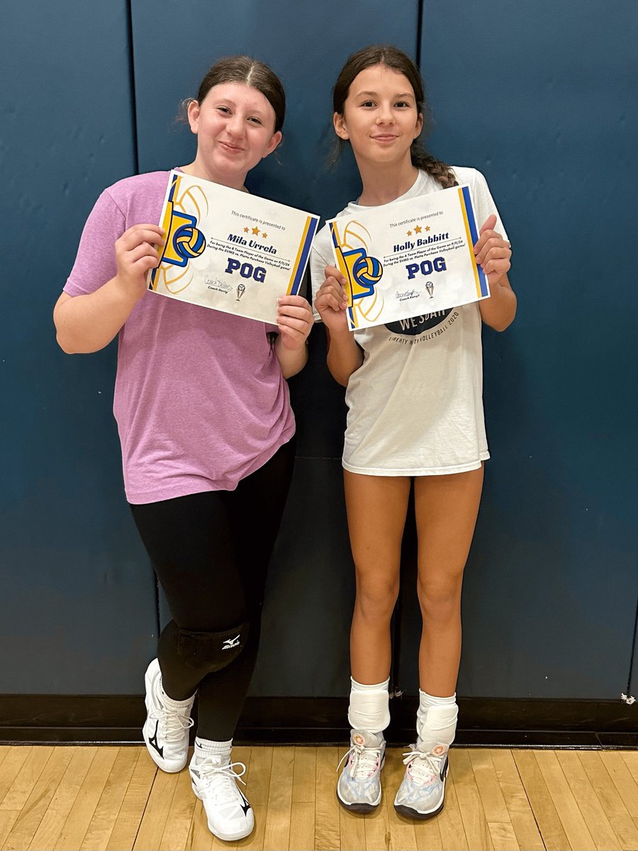 Congrats to our A team Player of the Game vs Platte Purchase, Holly and B team Player of the Game vs Platte Purchase, Mila!  Great job ladies. The Eagles face off against Plaza Monday!