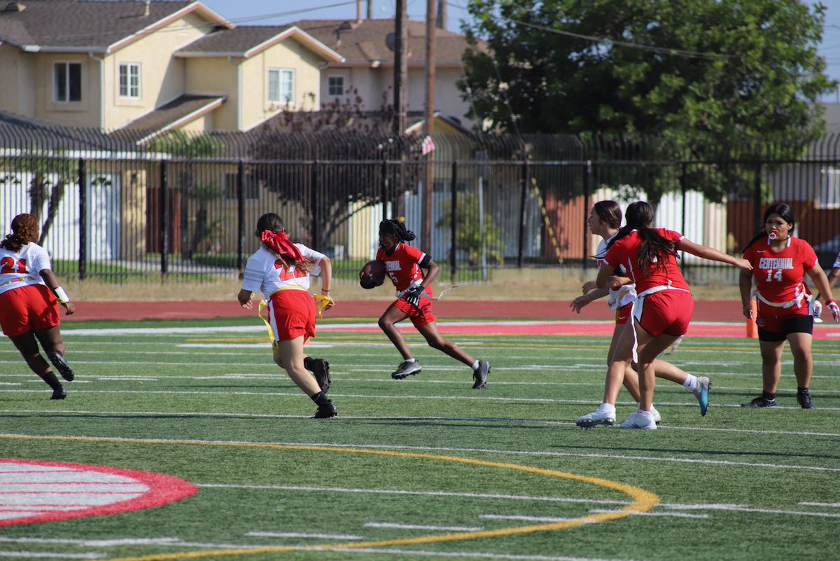 Today, Centennial High School’s Girl’s Flag Football team hosted Lawndale. The action was high flying over the field, as both teams battled back and forth. 

#flagfootball #CentennialHighSchool #Girlsflagfootball #football #touchdown #ComptonUnified #Elevate