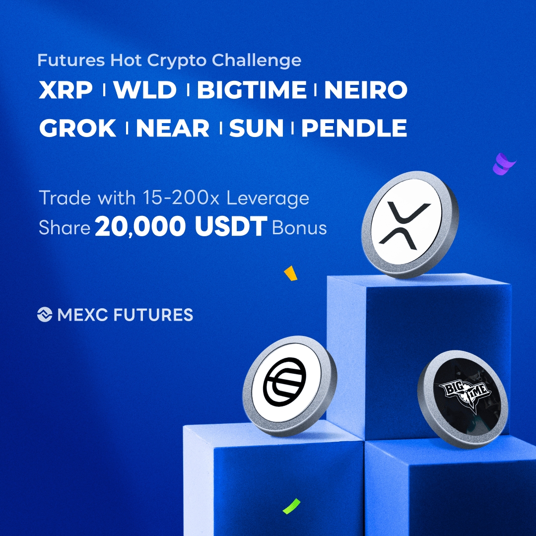 💰The 200x Futures Leverage Challenge is here! Trade with up to 200x  leverage to share a 20,000 USDT bonus pool. 📈Applicable Trading Pairs:  XRP, WLD, BIGTIME, NEIRO, GROK, NEAR, SUN and PENDLE