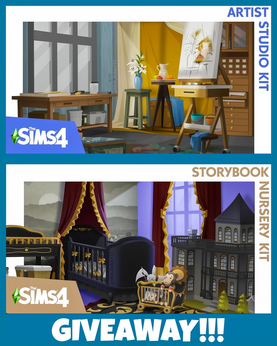 Nick_Baker777's tweet image. Heyyyy Simmers! 👋

To celebrate the launch of #TheSims4 next kits, I am giving TWO of you the chance to win a pair #EAapp PC/Mac codes for both the #ArtistStudioKit and the #StorybookNurseryKit 🙌

Like &amp;amp; Share this post and remember to be following me for your chance to win!…
