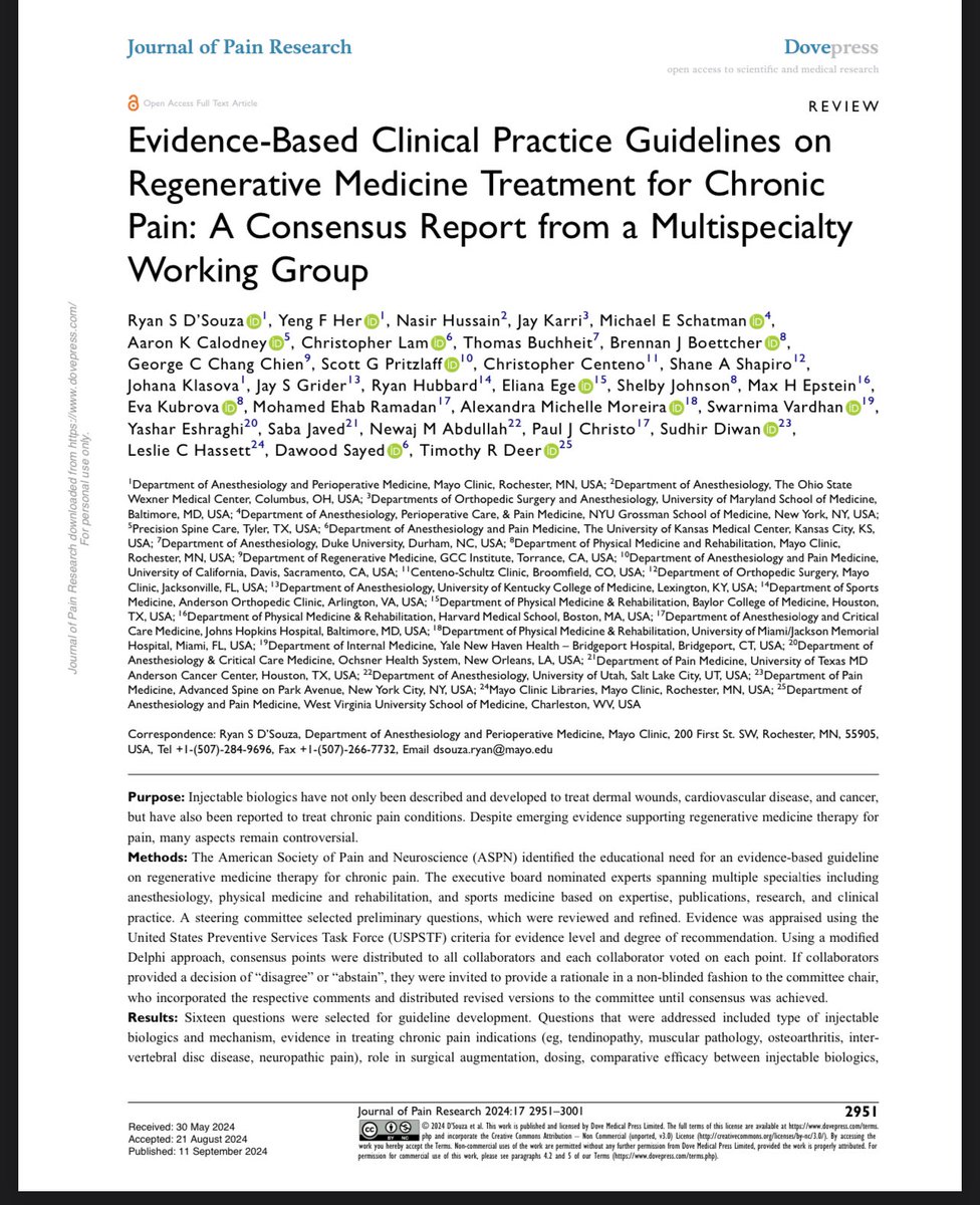 SwarnimaVardhan's tweet photo. ASPN NEURON guidelines, the most comprehensive resource for practicing evidence based Regenerative Medicine. Grateful beyond words to have collaborated with such distinguished co-authors &amp; mentors Sudhir Diwan @doctdeer. 
Groundbreaking work by @Ryan_S_DSouzaMD @ASPN_PainNeuro https://t.co/GdktmZOAnJ