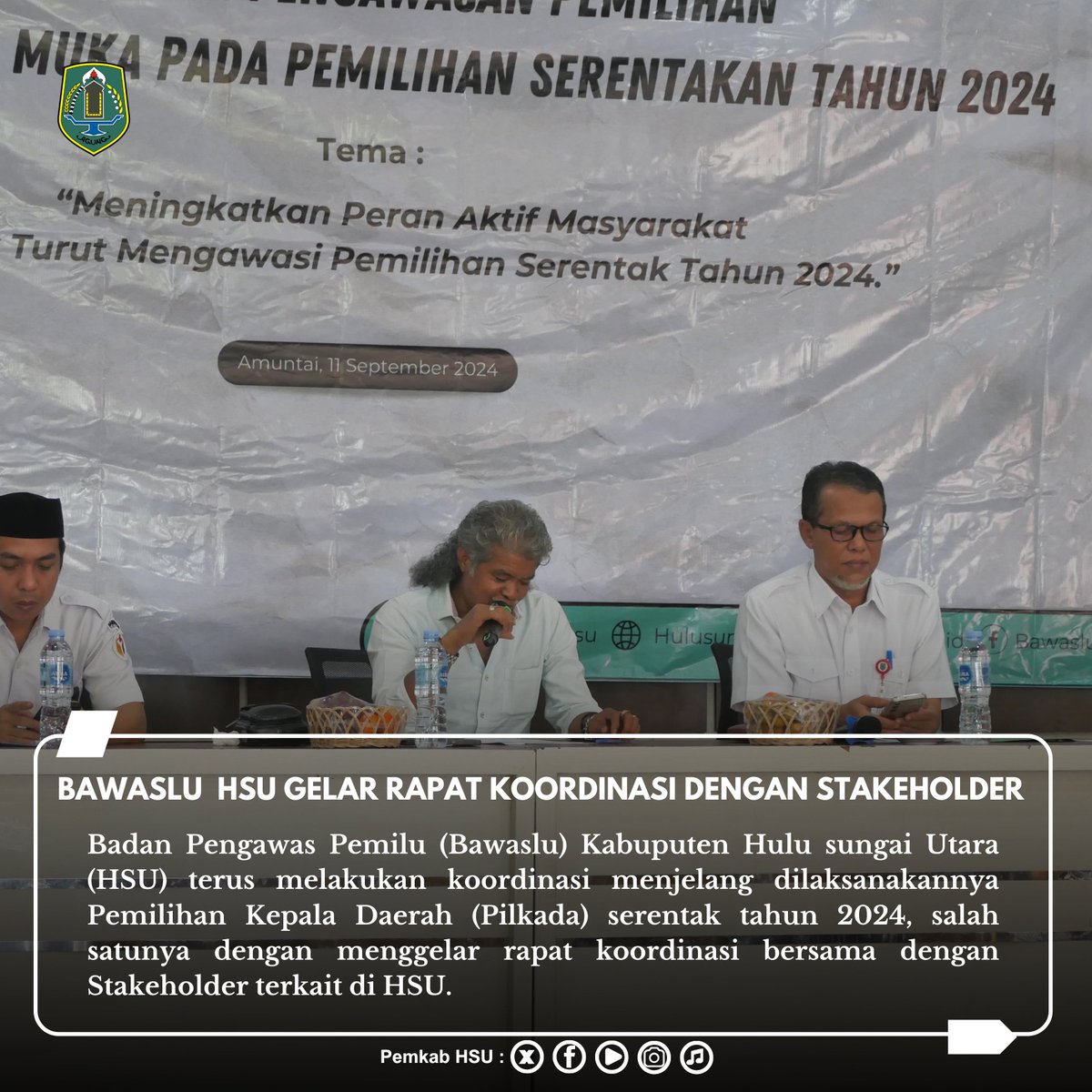 PemkabHsu's tweet photo. Dalam kesempatan itu Divisi Hukum, Pencegahan, Partisipasi Masyarakat, Hubungan Masyarakat Bawaslu HSU Syardani mengatakan, untuk menjadikan Pilkada yang berkualitas akan perlunya peran seluruh masyarakat baik selaku organisasi ataupun sebagai individu. https://t.co/sD4PbvENwI