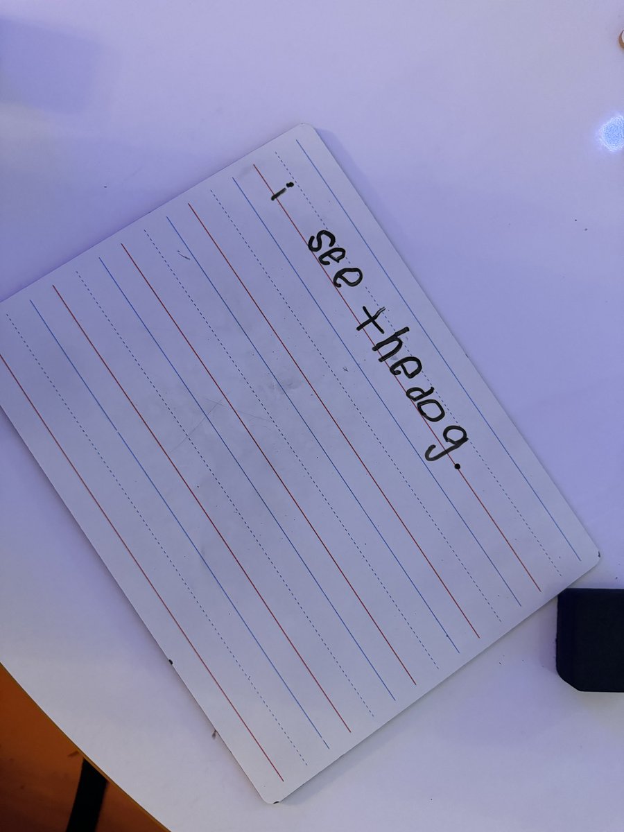 AlexandraPenn__'s tweet image. Are👏🏻you👏🏻kidding👏🏻me?!
Letter placement? Appropriate spacing? PUNCTUATION?!
My kindergartners were blowing my mind today during UFLI🤯🧠
I ❤️ when a scripted lesson flows into an authentic learning experience all led by the learners themselves 🥹
@HumbleISD_CE @UFLiteracy