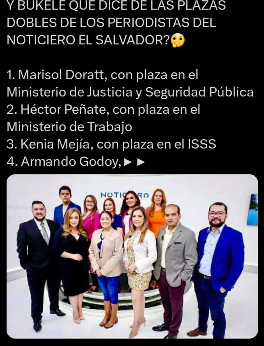 elindependiente's tweet photo. CiberInteligenciaSV filtra información de Marisol Doratt, señalando que es de los periodistas con doble trabajo, doble salarios.

De acuerdo a lo publicado, Marisol Doratt, tiene plaza en el Ministerio de Justicia y Seguridad Pública, y canal 10.

Una vez más, queda muy claro, el despilfarro del dinero público por el gobierno de facto de Nayib Bukele.