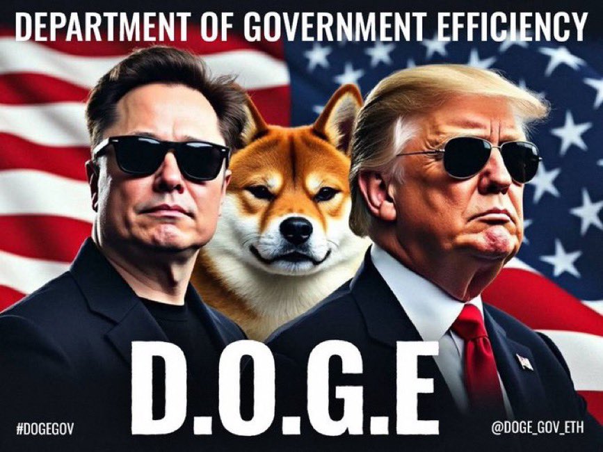I bought The Department Of Government Efficiency 

$DOGE

𝕏 @DOGE_GOV_ETH

0x1121acc14c63f3c872bfca497d10926a6098aac5 

#nfa
