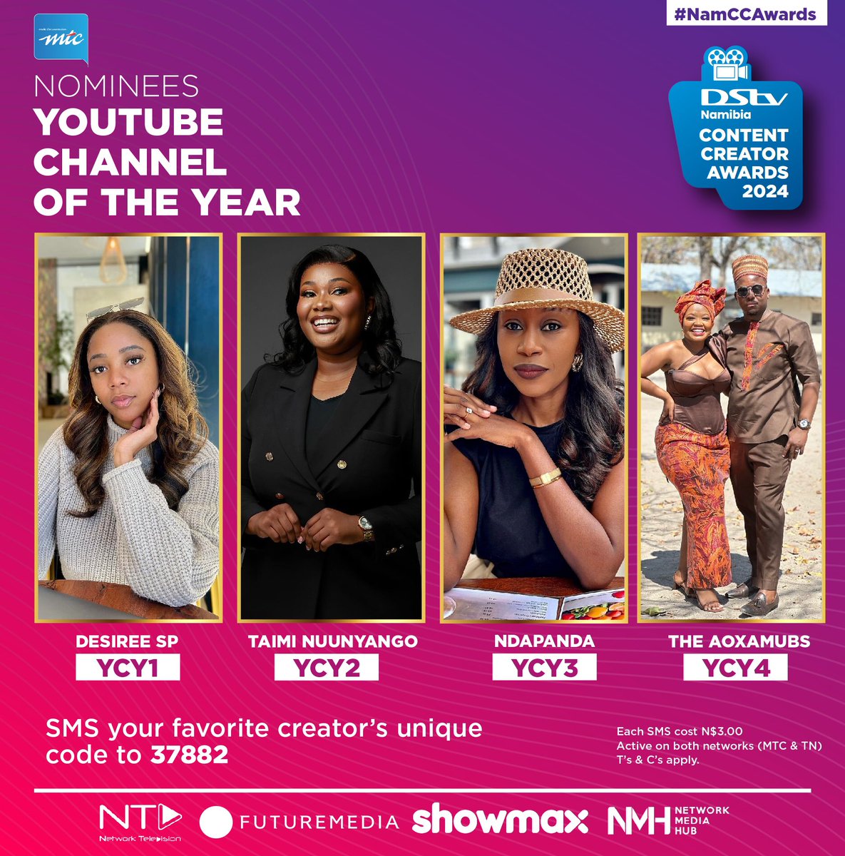 Namibia’s favorite YouTubers! Meet the nominees for the <a href="/MTCNamibia/">MTC Namibia</a> YouTube Channel of The Year Award 🏆 #NamCCA2024