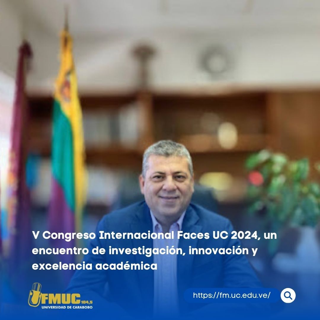 BenitoHamidian's tweet photo. #Repost @fm_uc 
——
#NoticiasFMUC || La Facultad de Ciencias Económicas y Sociales (FACES) de la Universidad de Carabobo se complace en anunciar la celebración del V Congreso Internacional de Investigación e Innovación, que tendrá lugar del 29 al 31 de octubre de 2024. https://t.co/dI5I2P1DOm