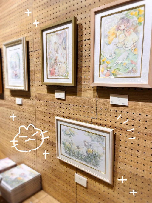 ミニ個展「ねこがおちてる。」 本日7日目、そろそろ会期も折り返しですね。 本日も11時から19時まで、よろしくお願いします 会場:カワチ画材心斎橋店 画人画廊 様 #muraミニ個展 #画人画廊