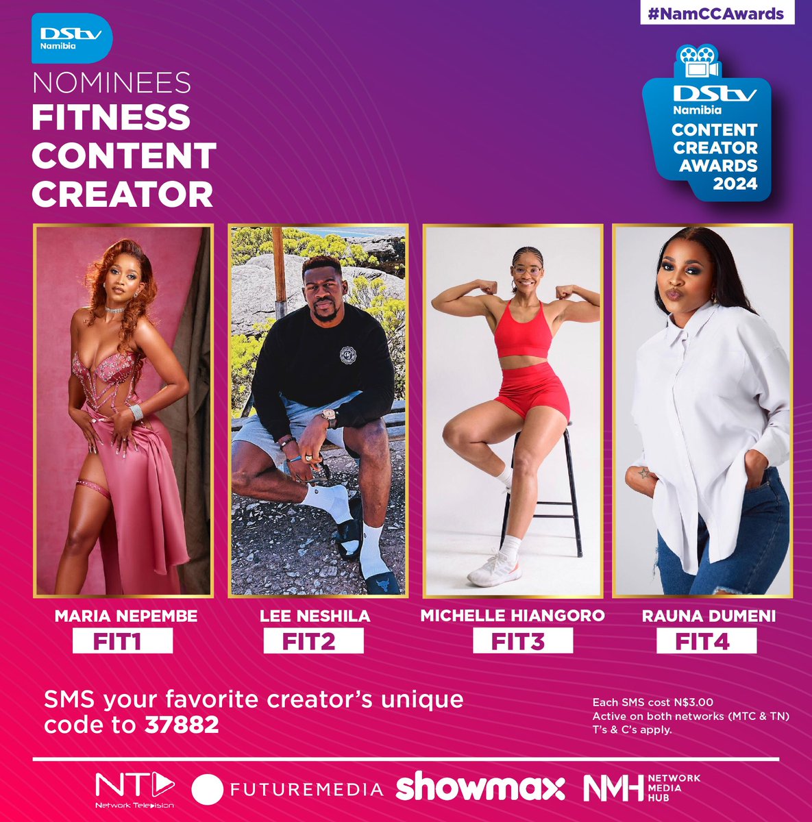 Meet the nominees for the <a href="/dstvnamibia/">DStv Namibia</a> Fitness Content Creator Award 🏆 #NamCCA2024