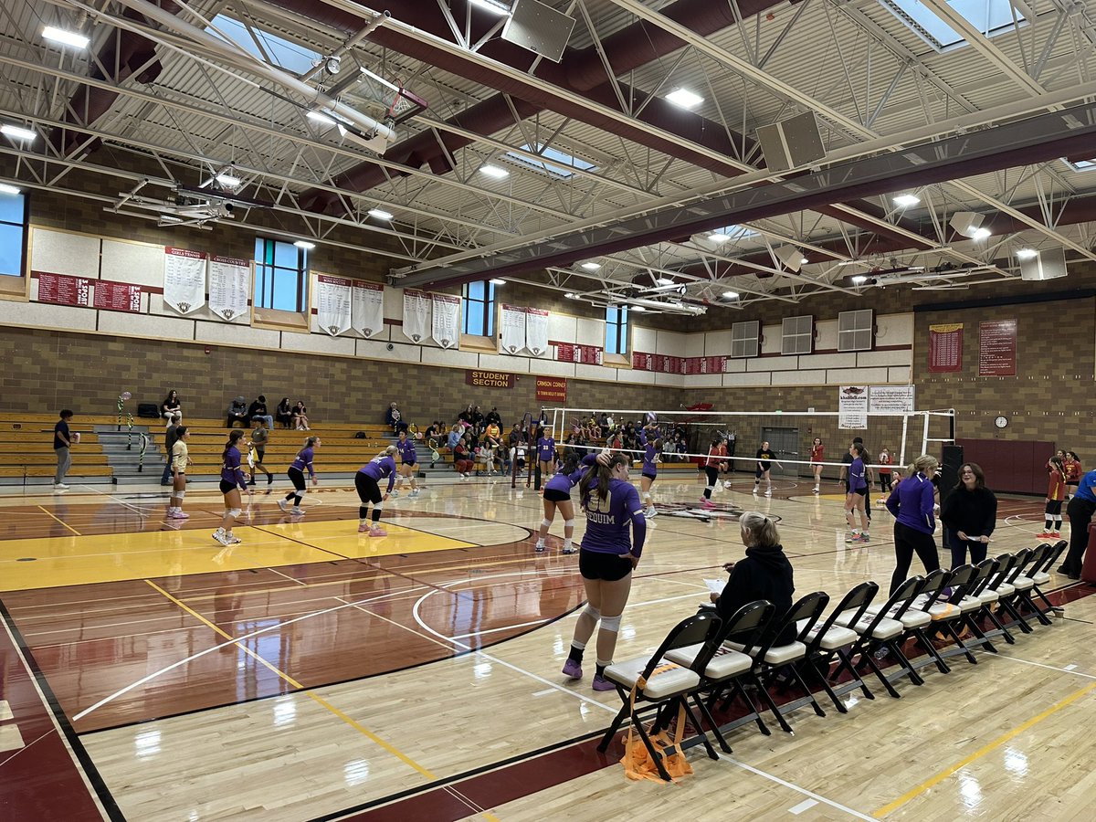 Getting ready for some Olympic League Varsity volleyball here in Kingston. The Lady Wolves getting ready to take on the Buccaneers. JV has already notched their first league win!