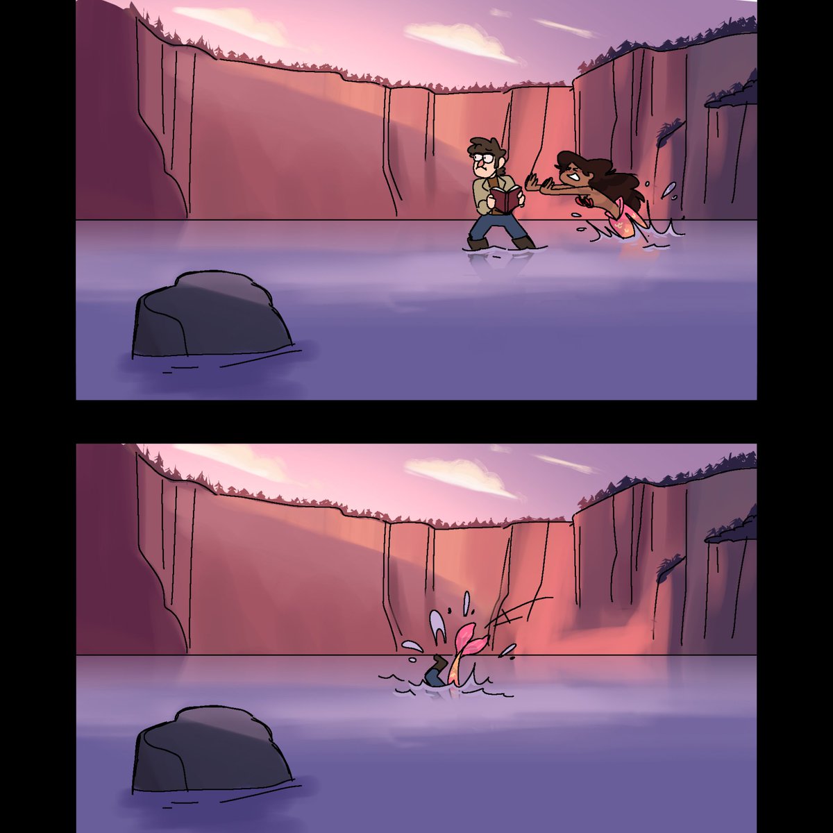 SmellowPuffs's tweet photo. This Image is also a Redraw of the first drawing I did of these two based off that deleted scene https://t.co/kZmJPq8A0B