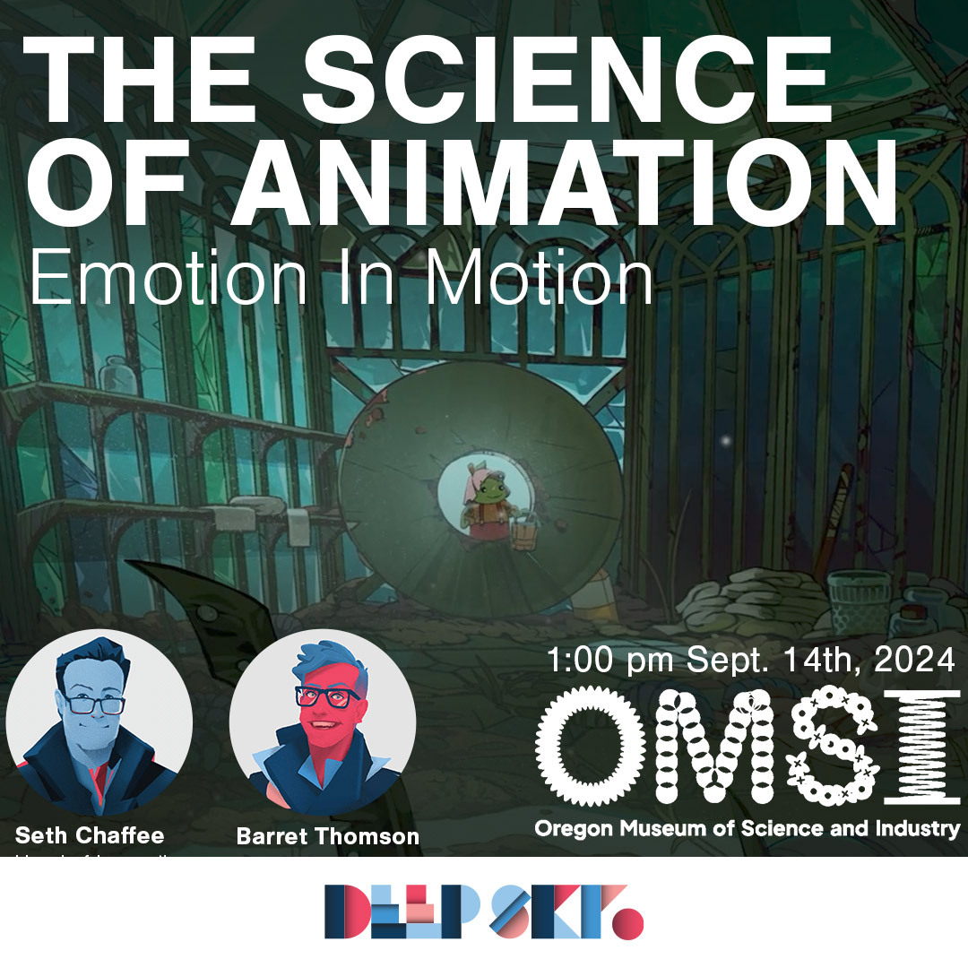 This Saturday, join Deep Sky's Barret Thomson &amp; Seth Chaffee at OMSI's SciFest 2024 for "The Science of Animation: Emotion In Motion."

They'll explore how animation captivates and moves audiences through the brain's natural responses! 🧠💥

Sept 14, 1 PM
Empirical Stage, @OMSI