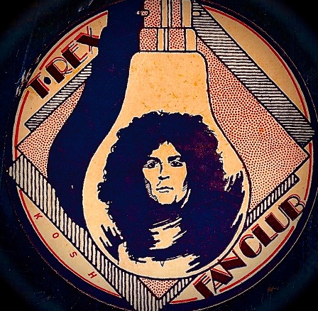 In approx. 1974, members of the T.Rex Fan Club were sent this Kosh-designed sticker. Kosh has recently clarified that it was likely not connected with the Light of Love LP &amp; that there were plans to develop an actual light bulb bearing Marc's image. 
Imagine owning one of those!