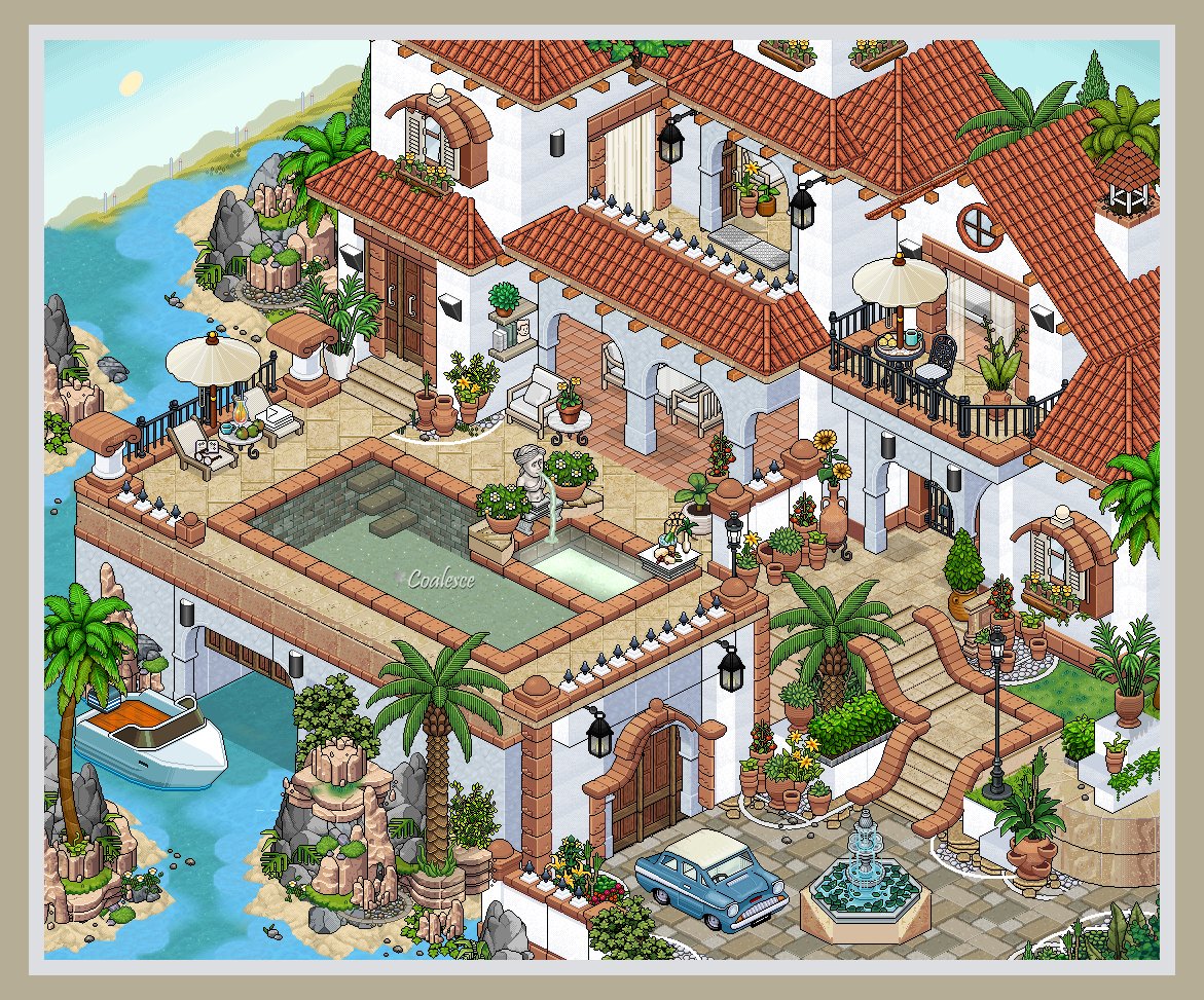 Mediterranean Coastal Villa 🌊🏡
Built on <a href="/habboxfrance/">Habbox</a> 
#retrobuilds