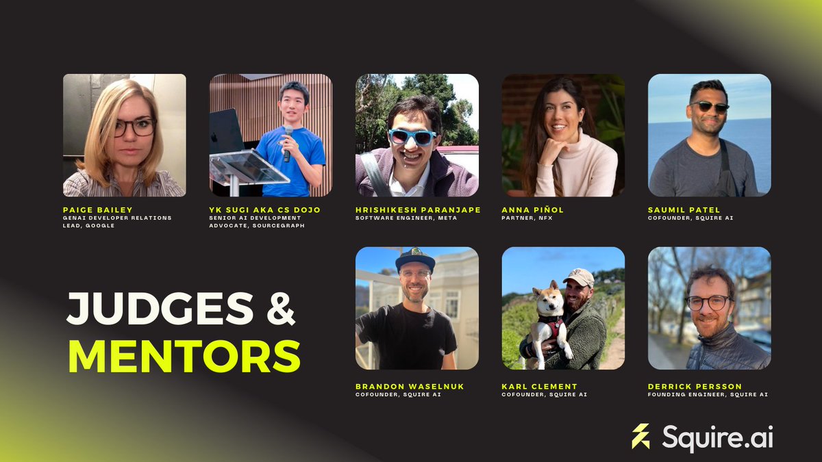 This Sat &amp; Sunday in Hayes Valley <a href="/NFX/">NFX</a> HQ - <a href="/squiredev/">Squire.AI</a> &amp; friends are building Agents.

Our hackathon has 10 spots left, join us: lu.ma/grccr844

We've got prizes, pizza, and plenty of tricks to share on making agents **that work** with you.