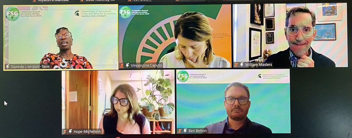 We also had two insightful panel discussions with participation by <a href="/wamasters/">William A. Masters</a>, @michelson_hope, <a href="/VincenzCaputo/">Vincenzina Caputo</a>, Ben Belton on research  and <a href="/jayne_thom/">Thom Jayne</a>, <a href="/OrachosN/">Orachos Napasintuwong</a>, <a href="/mguloba1/">Madina Guloba</a> and Ayala Wineman on partnership &amp; collaboration. Thanks to all for sharing your experiences and wisdom.