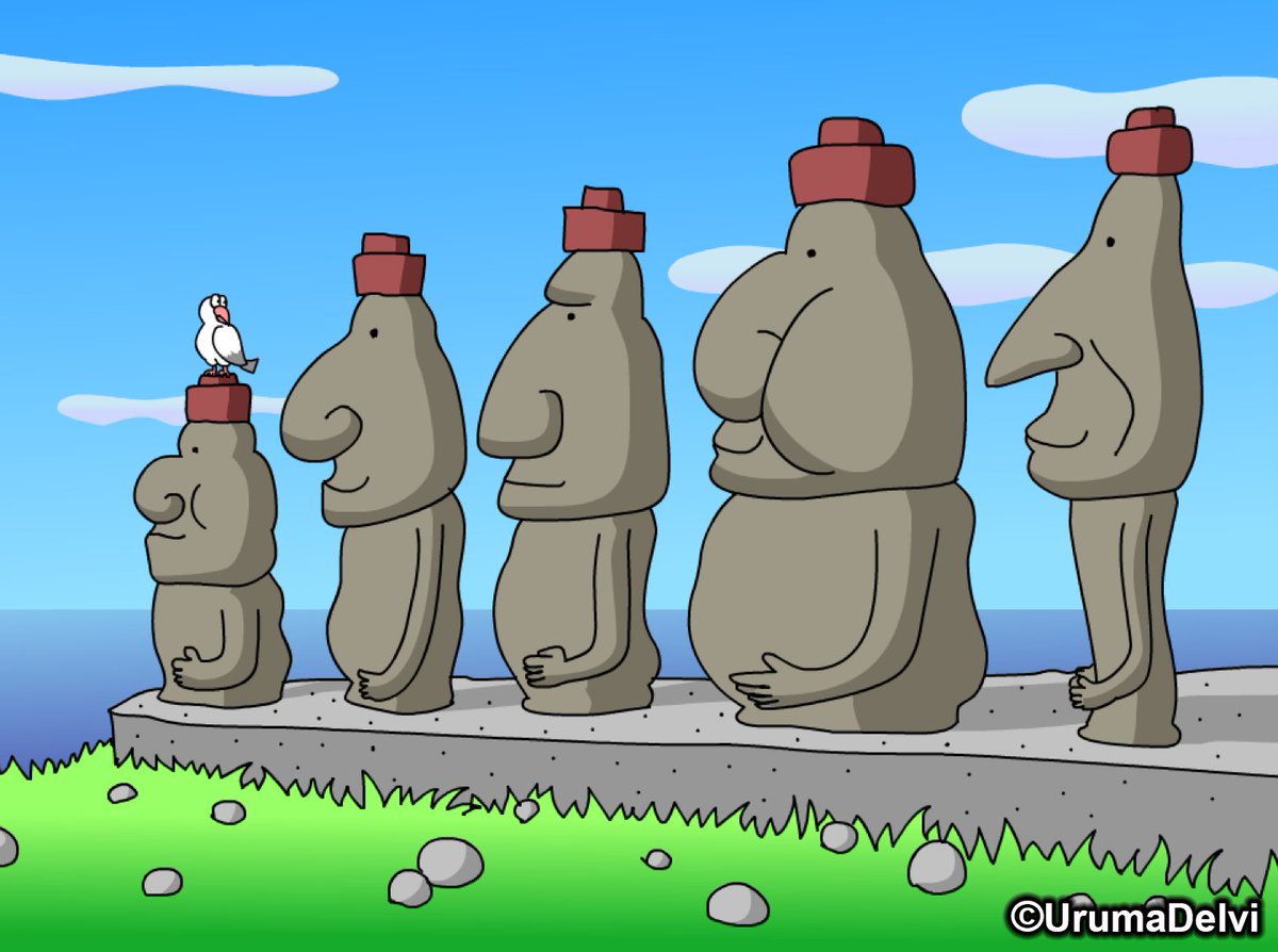 モアイさん / Moai
[今日の気分 / Daily Cartoon] 2024/8/16 No.5398
urumadelvi.com/feeling/fjs/#5…