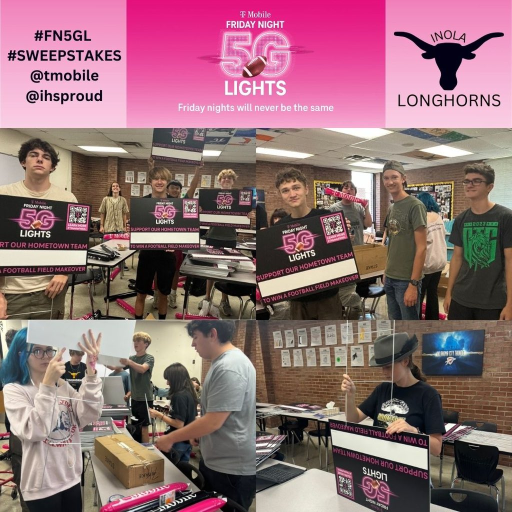 Inola High School (@ihslonghorns) on Twitter photo Getting the Inola community TMobile Friday Night 5G Light ready for our first home game!
#fn5gl
#sweepstakes
<a href="/TMobile/">T-Mobile</a>
<a href="/IhsProud/">IHSProud</a>
<a href="/ZamaraTheGreat/">Zamara Dwarkanauth</a>
<a href="/ty_radin/">Ty Radin</a>
<a href="/JonFreier/">Jon Freier</a> Getting the Inola community TMobile Friday Night 5G Light ready for our first home game!
#fn5gl
#sweepstakes
<a href="/TMobile/">T-Mobile</a>
<a href="/IhsProud/">IHSProud</a>
<a href="/ZamaraTheGreat/">Zamara Dwarkanauth</a>
<a href="/ty_radin/">Ty Radin</a>
<a href="/JonFreier/">Jon Freier</a>