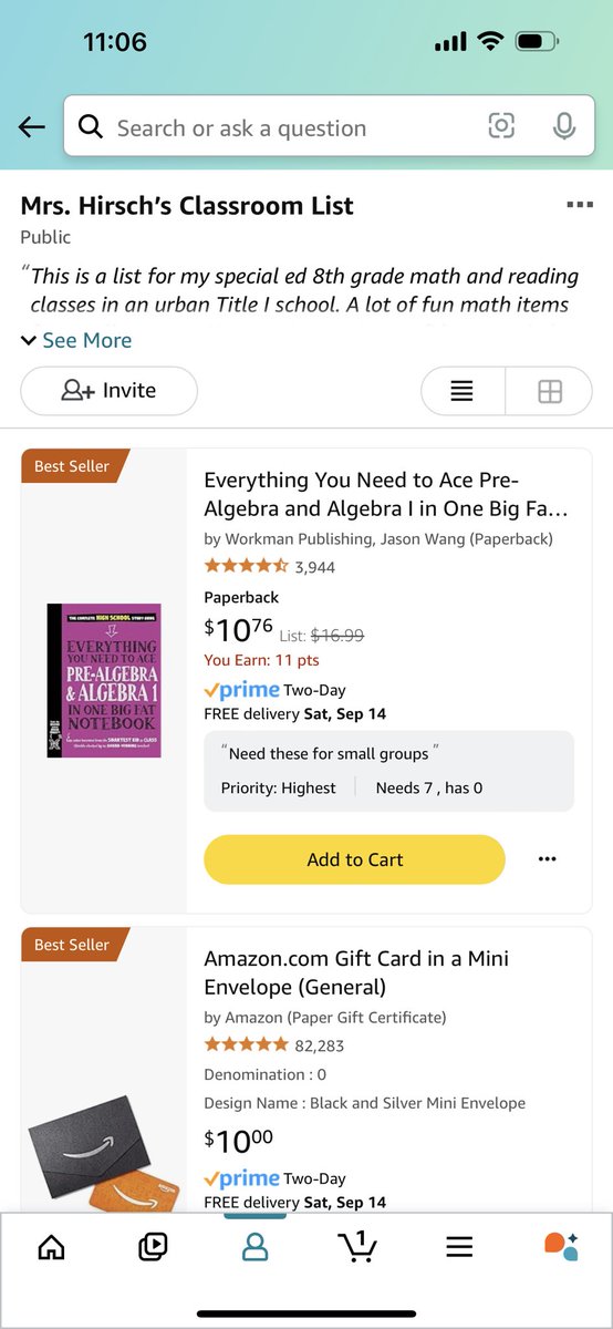 Please please help with books for my Learning Support math class.  7 Pre-Algebra work books to help supplement my classes. Thanks for supporting teachers! <a href="/DaaChazz/">Chazz</a>  
#clearthelist2024 #johnclearnylist amazon.com/hz/wishlist/ls…