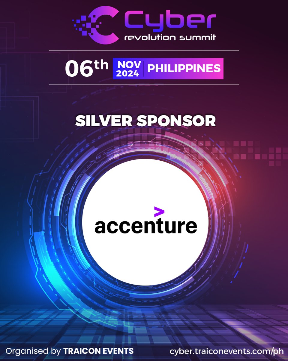 TraiCon_Events's tweet image. Meet Our Silver Sponsor: Accenture in the Philippines

We’re proud to welcome Accenture as a Silver Sponsor at the #CyberRevolutionSummit on November 6th, 2024, in the Philippines.

#CyberRevolutionSummit2024 #CyberSecurityPH