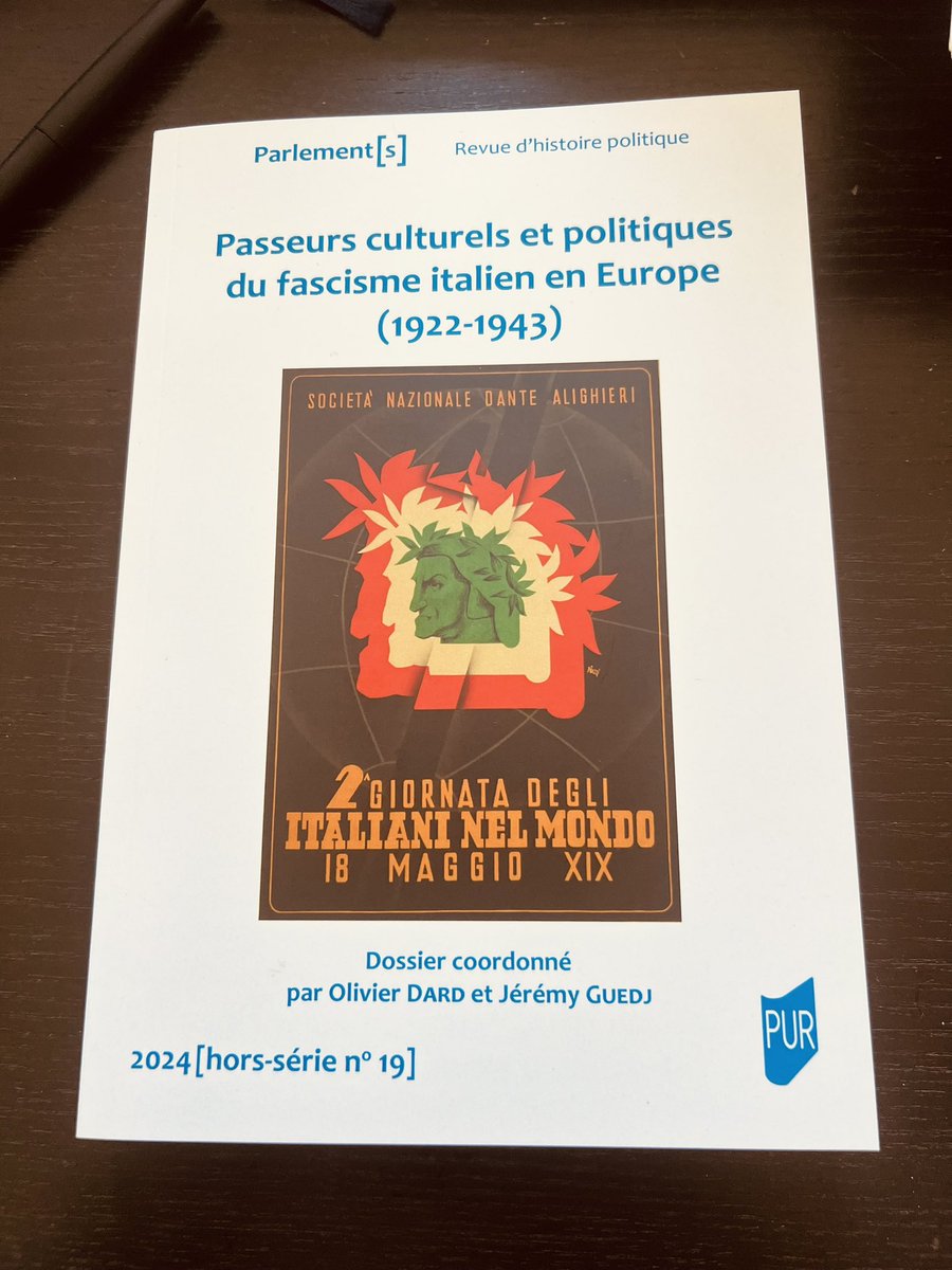 guedjeremy's tweet photo. Le dernier numéro de @ParlementsRHP sur les « Passeurs culturels et politiques du fascisme italien en Europe (1922-1943) » que nous avons coordonné avec Olivier Dard, vient de paraître. Il s’inscrit dans le cadre du programme @AnrEurofa. @PUReditions https://t.co/FachdHBZsB