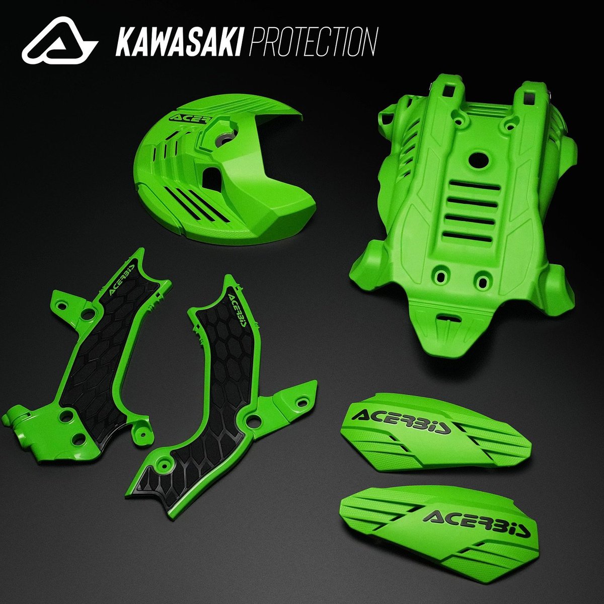 🟢Stand out from the rest on the track and in the pits! 🟢Kawasaki 24/25 KX Protection and Accessories have landed! 

#acerbis #AcerbisUK #acerbisplastics #kawasakiprotection